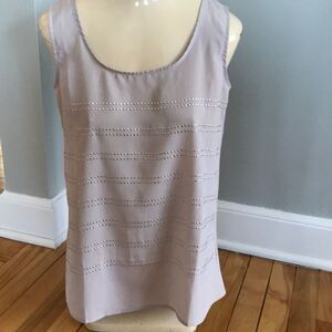 Shade soft gray-violet silky tank-silver studs, XS